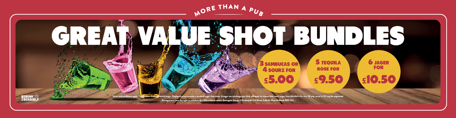 Shot bundle drink offers at your local Craft Union Pub
